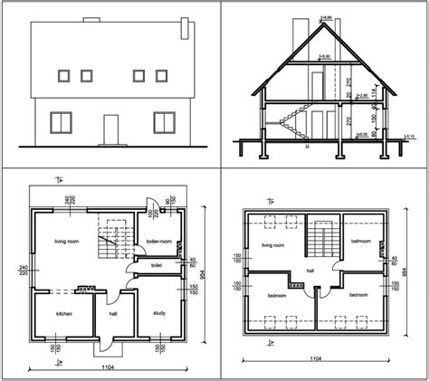 Scheme of the tested single-family house: A -front elevation; B ...