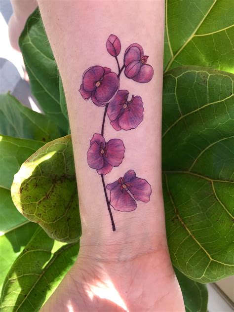 Purple Orchid - Temporary Tattoo - Large/Small