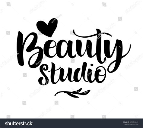 Beauty Studio Lettering Handwritten Modern Calligraphy Stock Vector ...