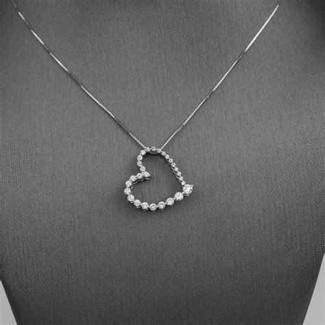 White Gold Diamond Heart Necklace