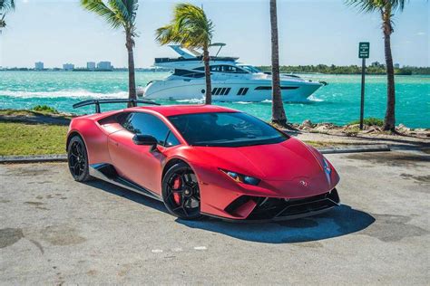 Rent Lamborghini Huracan Performante Red 2018 in Miami