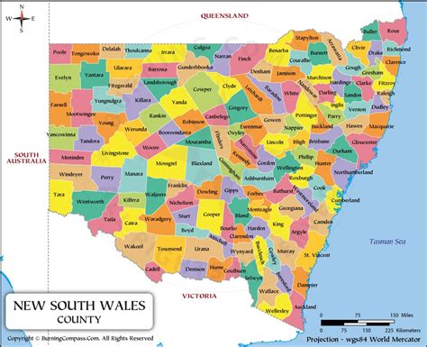 New South Wales County Map, New South Wales Political Map