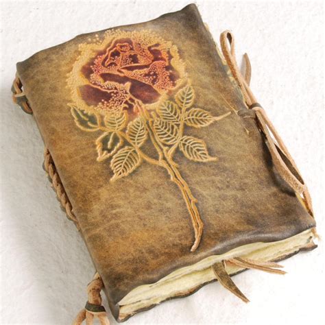 Small Rose Leather Journal by gildbookbinders on DeviantArt