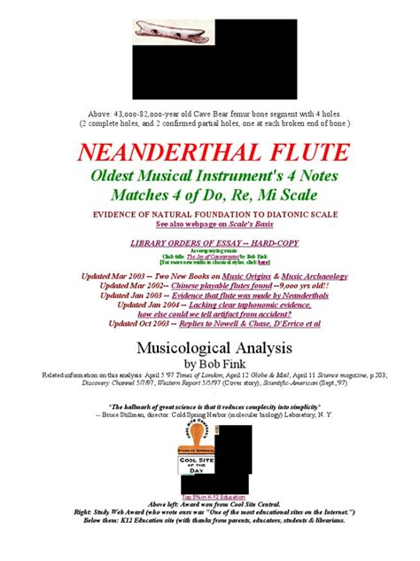 Neanderthal Flute | PDF | Scale (Music) | Flute