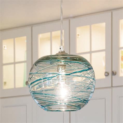 Swirling Glass Globe Mini Pendant Light | Beach house lighting, Glass pendant light, Glass globe ...