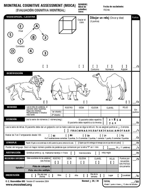 MoCA-Test-Spanish.pdf | Leisure