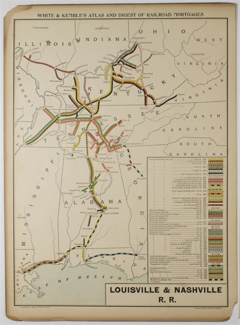 Lot - 1898 LOUISVILLE NASHVILLE RAILROAD MAP