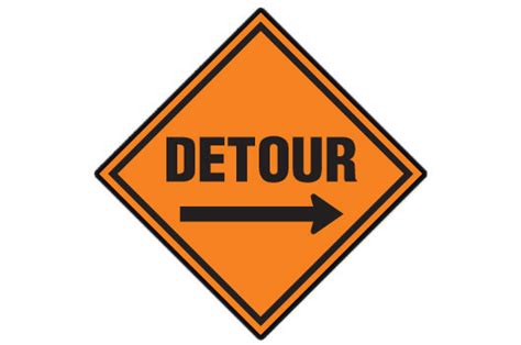 Detour With Arrow Sign - NYC Contractor Signs