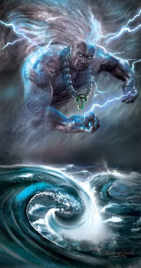 ArtStation - Tāwhirimātea Maori God of Storms-Ocean