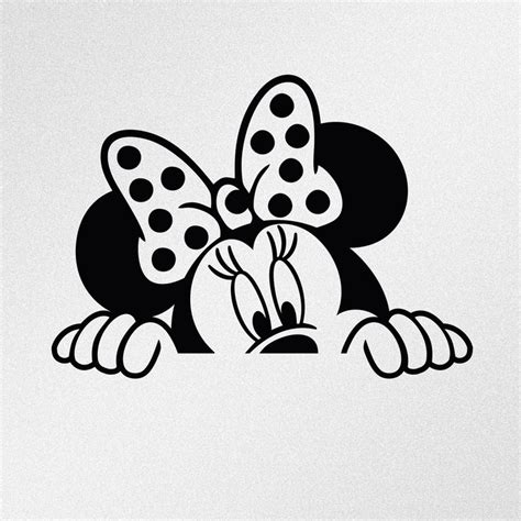 Minnie Mouse Peeking Vinyl Decal Sticker | Myszka miki, Tapety, Rysunki