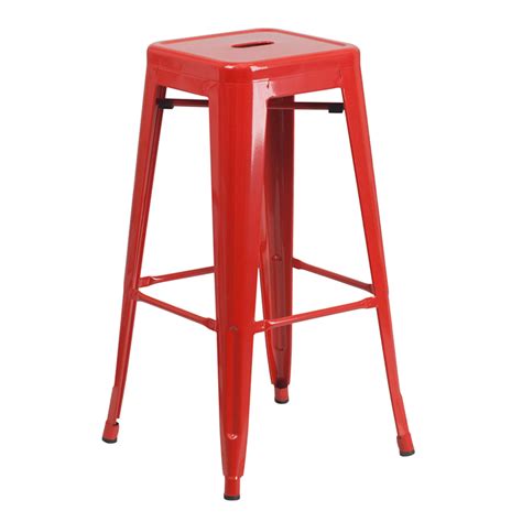 RED METAL BAR STOOL | White Door Events