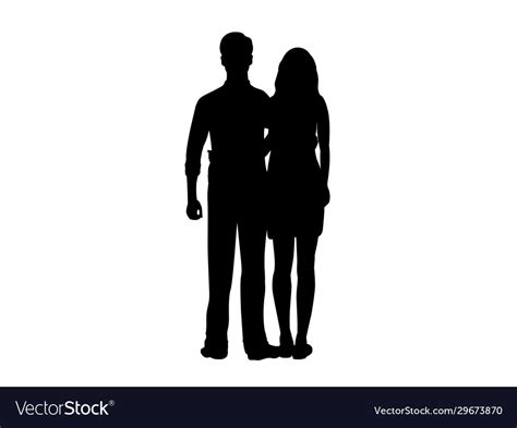 Silhouette man hugging beloved woman Royalty Free Vector