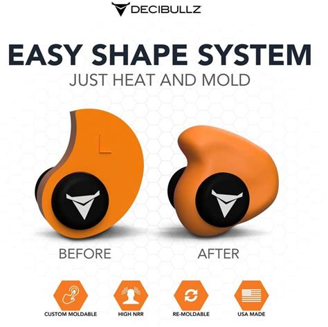 Decibullz - Custom Molded Earplugs, 31Db Highest NRR, Comfortable Hearing Protection for ...