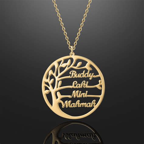 Family Tree Name Necklace | Necklace, Name necklace silver, Name necklace