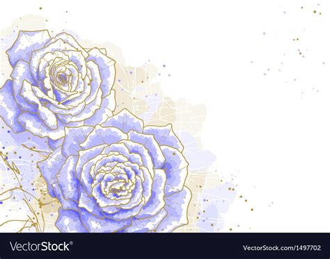 Blue roses on white background Royalty Free Vector Image