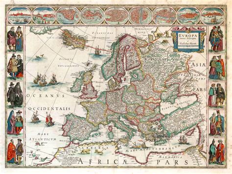 Old antique map of Europe by W. & J. Blaeu. | Sanderus Antique Maps ...