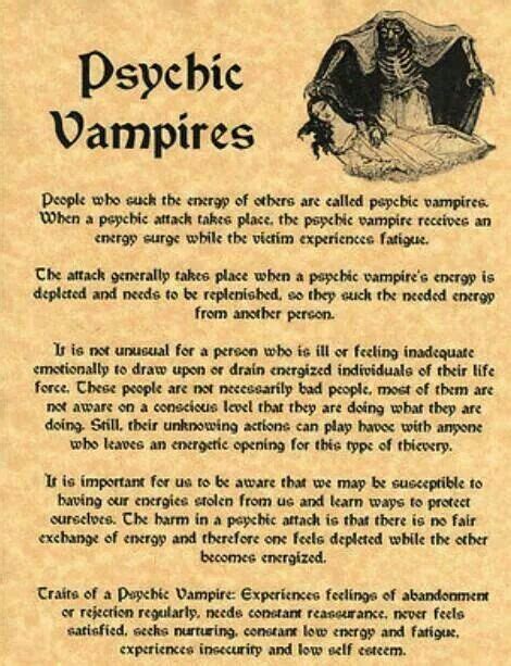 Psychic vampires | Psychic vampire, Book of shadows, Witchcraft spell books