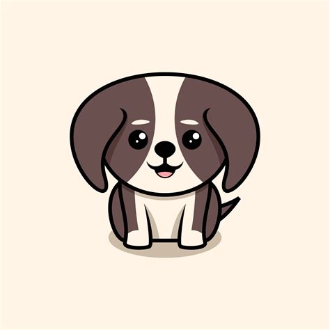 Simple minimalist cute dog cartoon illustration drawing Premium Vector ...