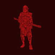 Stormtrooper Samurai - Star Wars Art - Red Mixed Media by Studio Grafiikka