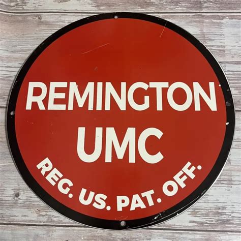 VINTAGE REMINGTON UMC Porcelain Gas Oil Rifle Arms Ammo Gun Pump Plate Sign Ad $133.99 - PicClick