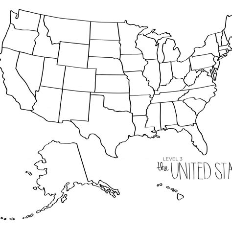Black And White Map Of United States Printable