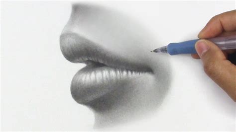 How to Draw Lips from the Side + Shading - YouTube