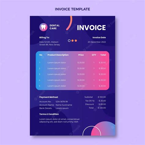 Free Vector | Gradient medical invoice