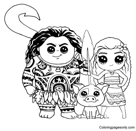 Maui Coloring Pages - Free Moana Coloring Pages Printables