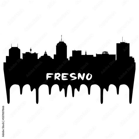 Fresno California USA Skyline Silhouette Retro Vintage Sunset Fresno ...