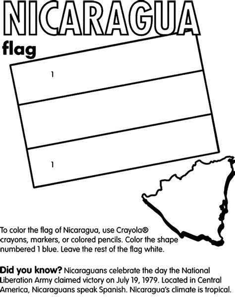 Nicaragua Flag Coloring Page / Flags Of Central America For Coloring By ...