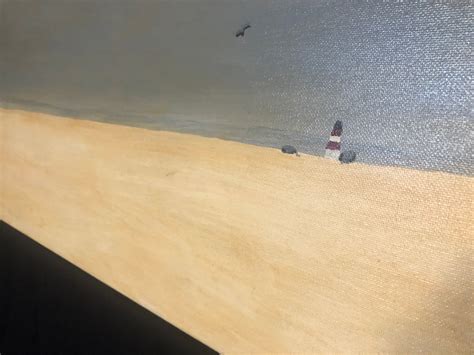 SANDY BEACH LIGHTHOUSE Original Minimalist Beach Scene 12 X 24 - Etsy