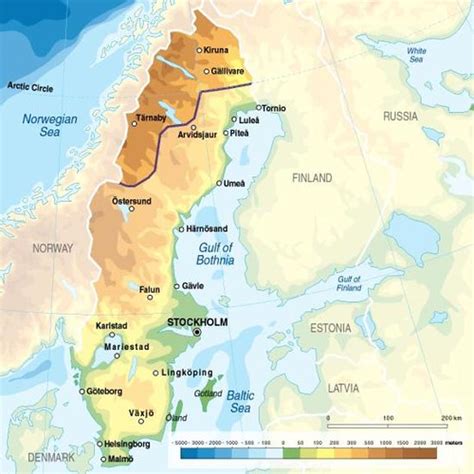 Sweden, topographic map | Sweden is located in Northern Euro… | Flickr