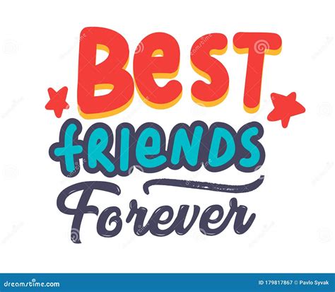 Best Friends Forever Banner or Poster with Typography. Bff Concept for Friendship International ...