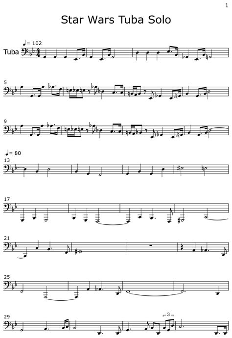 Star Wars Tuba Solo - Sheet music for Tuba