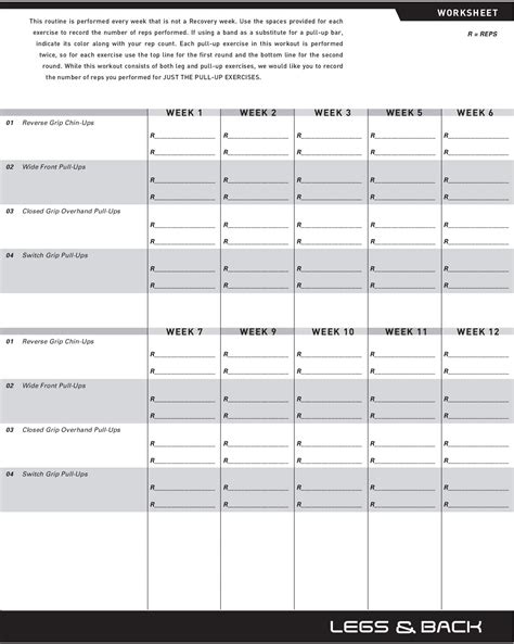 P90X Workout sheets PDF | Free and Printable - JustFit