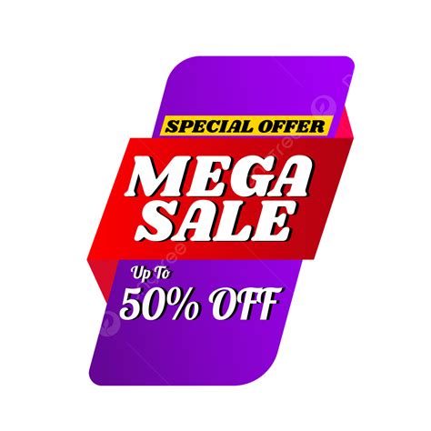 Mega Sale Up To 50 Off Banner Design, Mega Sale, 50 Off Sale, Sale Banner Design PNG and Vector ...