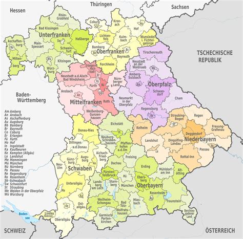 Liste der Landkreise und kreisfreien Städte in Bayern – Wikipedia