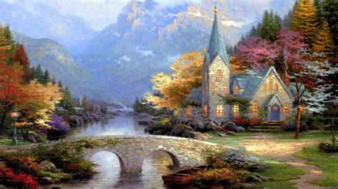 Kinkade | Resimler, Sanat resimleri, Thomas kinkade