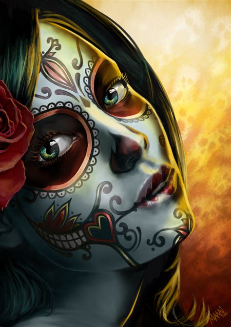 Dia De Los Muertos Woman Art | www.imgkid.com - The Image Kid Has It!