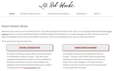 Robert Hooke’s Books – RSA Digital Resources