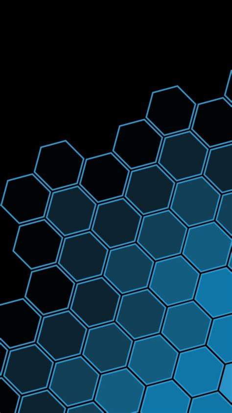 2160x3840 Black Blue Hexagon Pattern Sony Xperia X,XZ,Z5 Premium Wallpaper, HD Abstract 4K ...