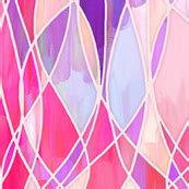 Hot Pink & Purple Abstract Painting with - Spoonflower