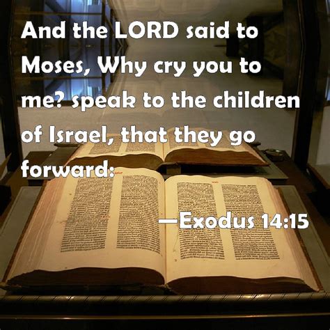 Exodus 14:15 And the LORD said to Moses, Why cry you to me? speak to the children of Israel ...