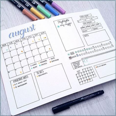 Calendario mensual bujo - Monthly log Bullet Journal. | Libreta de apuntes, Planner bullet ...