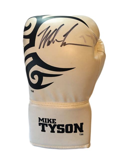 Mike Tyson Black Autographed White Custom Tyson Boxing Glove ...