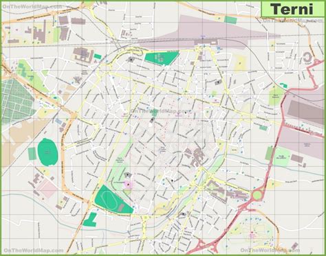 Large detailed map of Terni - Ontheworldmap.com