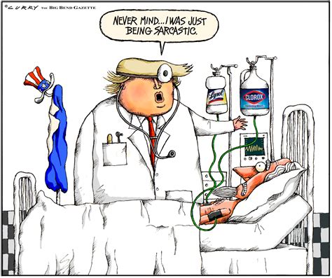 Political Cartoon U.S. Trump Uncle Sam disinfectant coronavirus ...