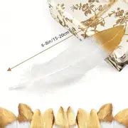 Golden Tipped White Feathers Natural Goose Feathers Diy - Temu