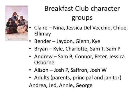 Breakfast club character analysis