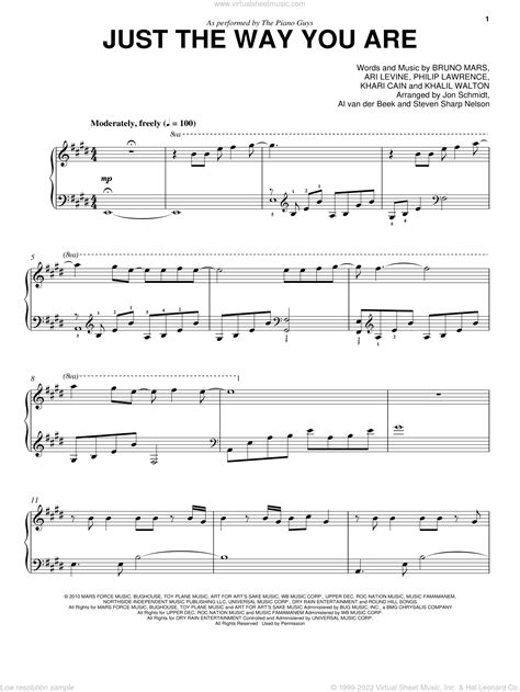 Guys - Just The Way You Are sheet music for piano solo [PDF]